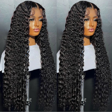 High Density 250% 40 46Inch Deep Wave 13x6 HD Lace Front Human Hair Wig Loose Water Wave Curly 13x4 Lace Frontal Wig Human Hair