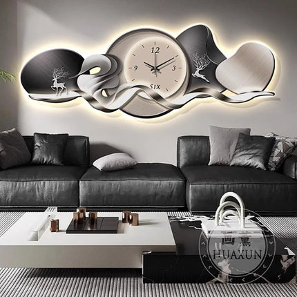 Art Mural Luxury Wall Clocks Interior Aesthetic Silent Minimalist Wall Watch Nordic Restaurant Reloj Pared Home Decoration