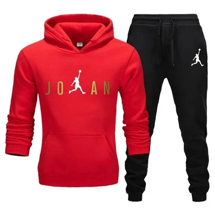 Men's fashionable casual sportswear, outdoor fitness jogging set, autumn and winter pullover hoodie + sweatpants two-piece set