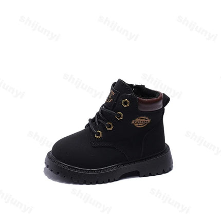 Children Ankle Boots 2025 Autumn Fashion Toddler Pu Leather Kids Short Boots Comfortable  Non Slip Outdoor Boys Girls Boots