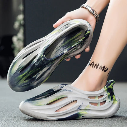 Summer Men Slippers Camouflage Design Sandals Outdoor Clogs Trend Casual Sandals Quick Dry Beach Slippers Comfortable Home Shoes