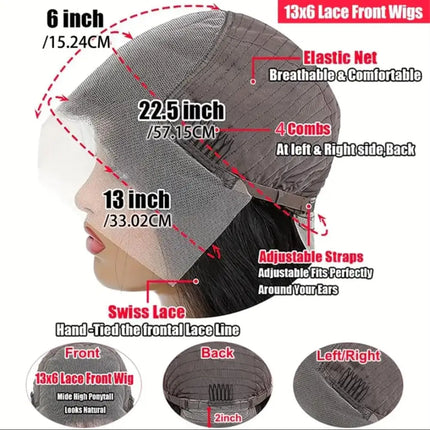 13x4 13x6 Lace Front Wigs Human Hair 180 Density Body Wave Pre Plucked Natural Color Wig Human Hair Lace Front Wigs for Women