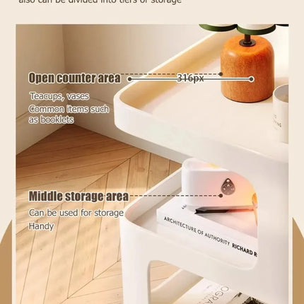 Light Luxury Sofa Table Solid Color Bookshelf Living Room Small Coffee Table Bedroom Simple Bedside Table Creative Computer Desk