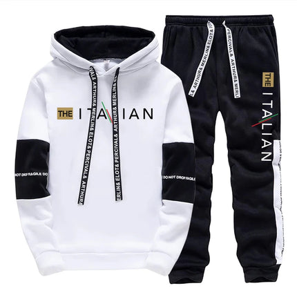 Italy New Fashion Men Hooded Outfits Autumn Casual Sport Jogging Suiit Male Urban Trend Hoodies Streetwear Gym Fitness Tracksuit