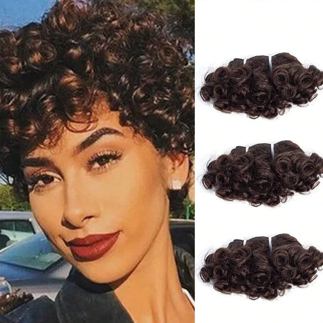 Short Jerry Curly Human Hair Bundles 100% Human Hair Weft Brazilian Hair Weave Bundle Cheap short deep loose ocean wave bundles