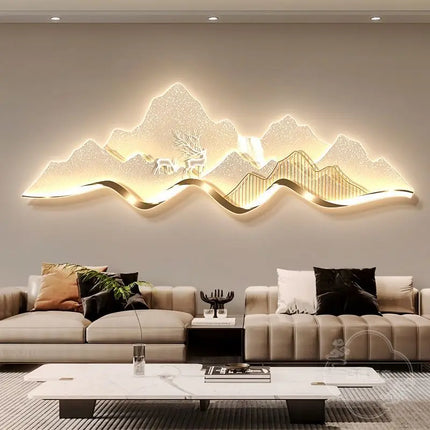 decorative painting LED lighting advanced sense wall lamp painting light luxury atmosphere sofa background wall hanging painting