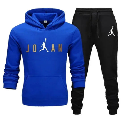 Men's fashionable casual sportswear, outdoor fitness jogging set, autumn and winter pullover hoodie + sweatpants two-piece set