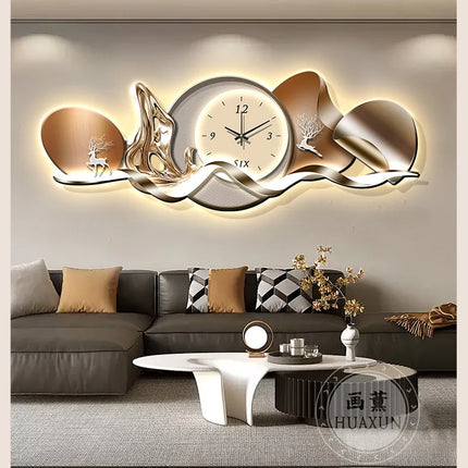 Art Mural Luxury Wall Clocks Interior Aesthetic Silent Minimalist Wall Watch Nordic Restaurant Reloj Pared Home Decoration