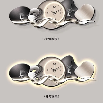 Art Mural Luxury Wall Clocks Interior Aesthetic Silent Minimalist Wall Watch Nordic Restaurant Reloj Pared Home Decoration