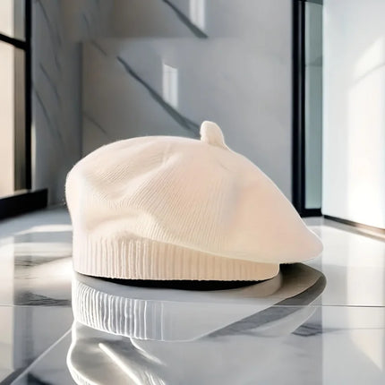 Fashion Baby Knitted Beret Hat Solid Color Children's Warm Hats Autumn Winter Painter Cap For Girls Kids Bonnet Accessories