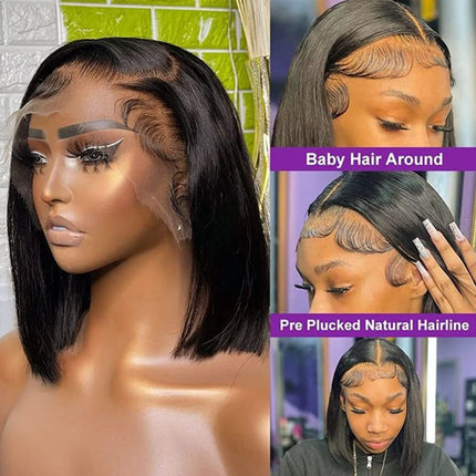Bob Wig Human Hair Straight Lace Front Wigs Human Hair Short Bob Human Hair Wigs Black Lace Front Wig Human Hair Wigs 100%Human