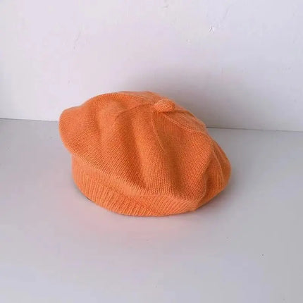 Fashion Baby Knitted Beret Hat Solid Color Children's Warm Hats Autumn Winter Painter Cap For Girls Kids Bonnet Accessories