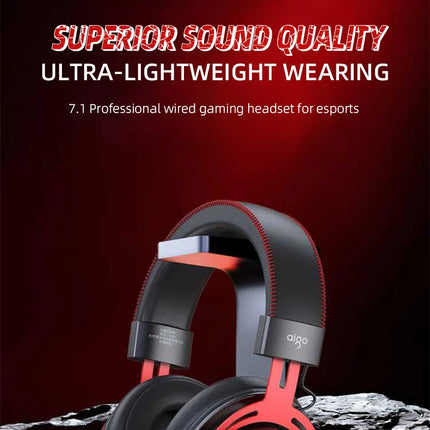 Aigo A700 Gaming Wired Headphone W/ HD Mic Scalable Virtual 7.1 Channel Sound Recognition 50mm Dynamic Headset for Esports FPS