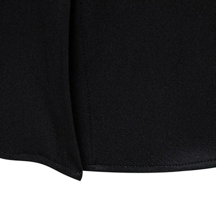 Fashion Man Stand Collar Shirt  Personality Oblique Button Irregular Long Sleeve Business Festival Hombre Mens Dress Shirts