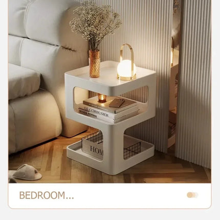 Light Luxury Sofa Table Solid Color Bookshelf Living Room Small Coffee Table Bedroom Simple Bedside Table Creative Computer Desk