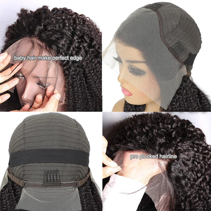 13x4 Kinky Curly Lace Front Wigs for Women Human Hair Pre Plucked With Baby Hair Transparent Lace Frontal Wigs Kinky Curly Wigs