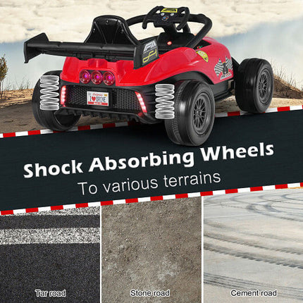 12V Kids Ride on Electric Formula Racing Car with Remote Control-Pink-3