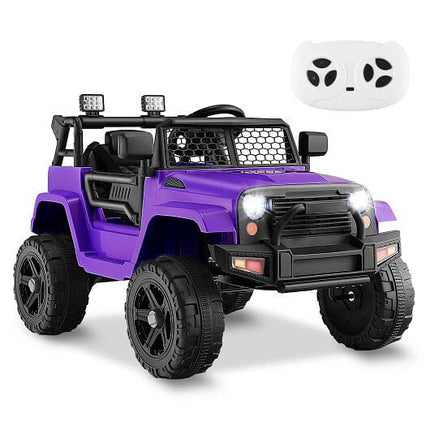 12V Kids Ride On Truck with Remote Control and Headlights-Black-19