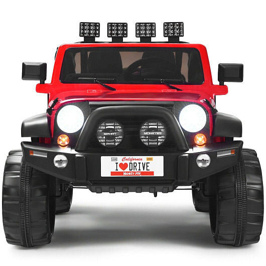 12V 2-Seater Ride on Car Truck with Remote Control and Storage Room-Red-1