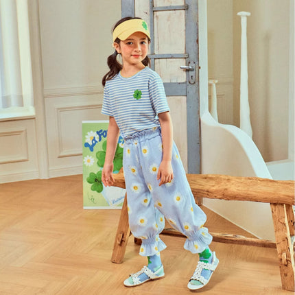 Girls’ Summer Korean Style Cotton A-Line Dress – Short Sleeve Cute Outfit