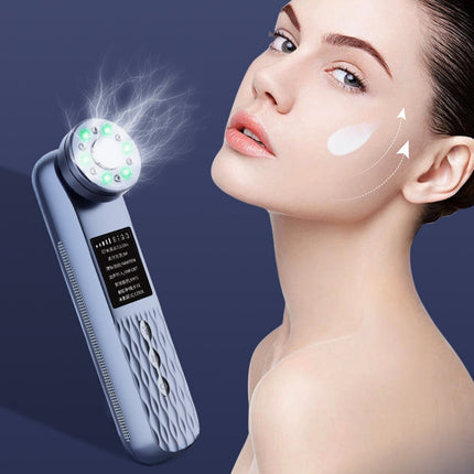 Ice Compress RF Inductive Therapeutical Instrument Color Light EMS Micro Current Facial Massage