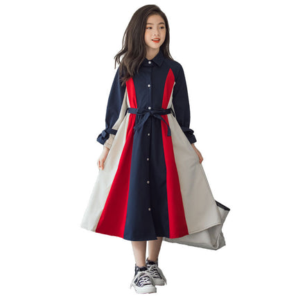 Girls’ Cotton Winter &amp; Autumn Tie Dress