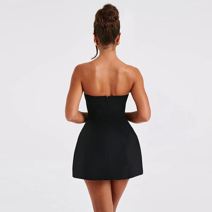 Solstice Strapless Mini Backless A Line Tube Dress in Sculpted Summer Silhouette