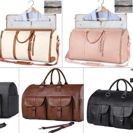 Convertible Travel Duffle & Suit Tote Waterproof Cowhide Utility  Curated by LUNVERO