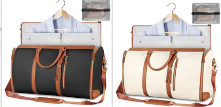 Convertible Travel Duffle & Suit Tote Waterproof Cowhide Utility  Curated by LUNVERO
