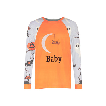 Fashionable Halloween Printed Parent-Child Outfit – Polyester Home Wear Set