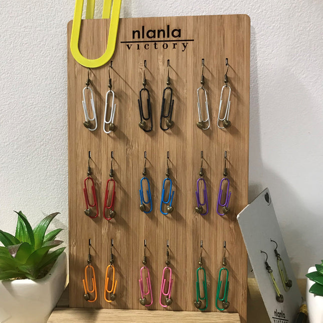 Black Personalised Paperclip Earrings | by lovedbynlanla-1